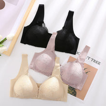 Cargar imagen en el visor de la galería, Women's Plus Size Lace Wide Straps Wireless Bra Front Closure Push Up Bras