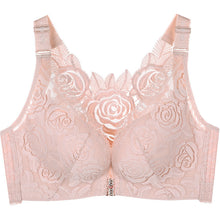 Cargar imagen en el visor de la galería, Women's Plus Size Lace Wide Straps Wireless Bra Front Closure Push Up Bras