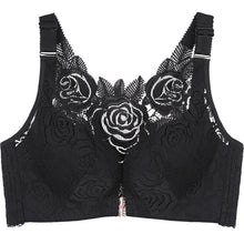 Cargar imagen en el visor de la galería, Women's Plus Size Lace Wide Straps Wireless Bra Front Closure Push Up Bras