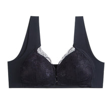 Cargar imagen en el visor de la galería, Women's Plus Size Lace Wide Straps Wireless Bra Front Closure Push Up Bras