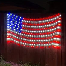 Load image into Gallery viewer, American Flag Waterproof LED Solar String Lights
