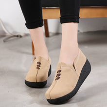 Cargar imagen en el visor de la galería, Round toe fly woven mesh thick sole ladies casual shoes