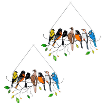 Cargar imagen en el visor de la galería, Birds Stained Glass Window Hangings