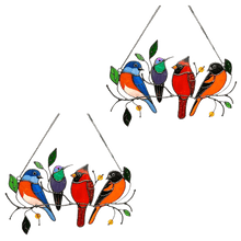 Cargar imagen en el visor de la galería, Birds Stained Glass Window Hangings