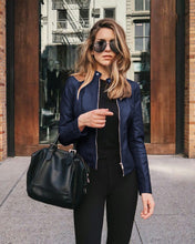 Cargar imagen en el visor de la galería, Stylish women's PU leather jacket; choose from 8 colors to match any outfit