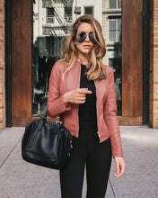 Cargar imagen en el visor de la galería, Stylish women's PU leather jacket; choose from 8 colors to match any outfit