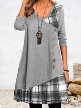 Cargar imagen en el visor de la galería, Ladies Casual Long Sleeve Patchwork Dress