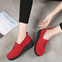 Cargar imagen en el visor de la galería, Round toe fly woven mesh thick sole ladies casual shoes