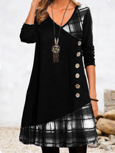 Cargar imagen en el visor de la galería, Ladies Casual Long Sleeve Patchwork Dress