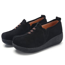 Cargar imagen en el visor de la galería, Round toe fly woven mesh thick sole ladies casual shoes