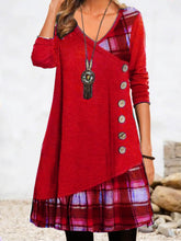 Cargar imagen en el visor de la galería, Ladies Casual Long Sleeve Patchwork Dress