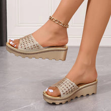 Load image into Gallery viewer, Summer Thick-Soled Non-slip Rhinestone Slippers
