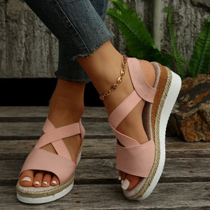 Women's wedge fish mouth casual sandals