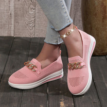 Load image into Gallery viewer, Metal buckle mesh breathable thick heel casual women&#39;s shoes

