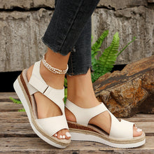 Load image into Gallery viewer, Women&#39;s Thick-Soled Buckle Wedge Sandals
