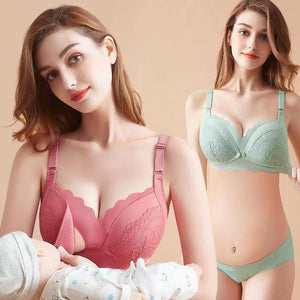 No Steel Ring Maternity Adjustable Lace Push Up Bra