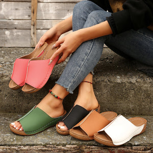 Women Comfortable Casual Wedge Thick Bottom Slippers