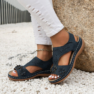 Women's Wedge Hollow Fashion Casual Solid Color Sandals