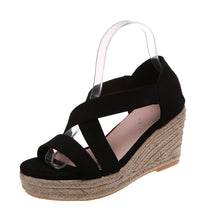 Load image into Gallery viewer, Women&#39;s Round Toe Wedge Strap Sandals
