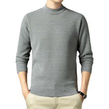 Cargar imagen en el visor de la galería, Men Autumn Winter New Solid Color Mock Neck Fleece Sweater

