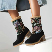 Cargar imagen en el visor de la galería, Women&#39;s warm thick sole high heel snow boots
