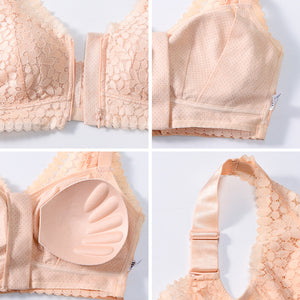 Breathable front buckle-free underwire bra
