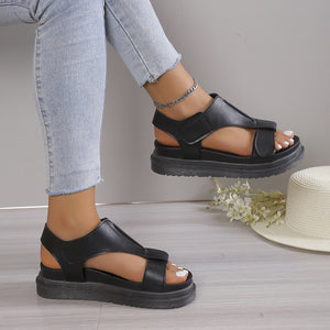 Ladies Velcro Open Toe Casual Beach Sandals
