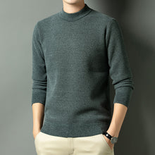 Load image into Gallery viewer, Men Autumn Winter New Solid Color Mock Neck Fleece Sweater
