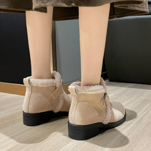 Cargar imagen en el visor de la galería, Women&#39;s Cuffed Martin Boots Winter Warm Belt Buckle Snow Boots
