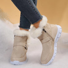 Load image into Gallery viewer, Plus Size Round Toe Flat Solid Color Buckle Fashion Boots
