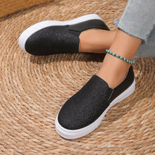 Cargar imagen en el visor de la galería, Women&#39;s Plus Size Round Toe Flat Sequined Loafers
