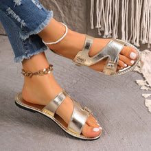 Load image into Gallery viewer, Women&#39;s Buckled Flat Open Toe Beach Sandals
