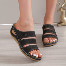 Load image into Gallery viewer, Women&#39;s One Word Open Toe Wedge Slippers
