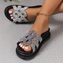 Load image into Gallery viewer, Women&#39;s Summer Rhinestone Thick Soled Slippers
