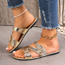 Load image into Gallery viewer, Women&#39;s Buckled Flat Open Toe Beach Sandals
