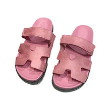 Load image into Gallery viewer, Women&#39;s solid color versatile thick-soled Velcro casual slippers
