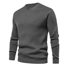 Load image into Gallery viewer, Mens Autumn And Winter Casual Loose Knitted Checkered Round Neck Hatless Versatile Long Sleeve Sweater
