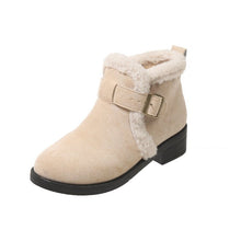 Cargar imagen en el visor de la galería, Women&#39;s Cuffed Martin Boots Winter Warm Belt Buckle Snow Boots

