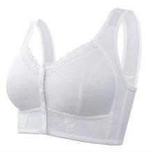 Load image into Gallery viewer, Front-Clasp Soft Cotton Lace Wire-Free Plus Size Bra for Middle-Aged and Elderly
