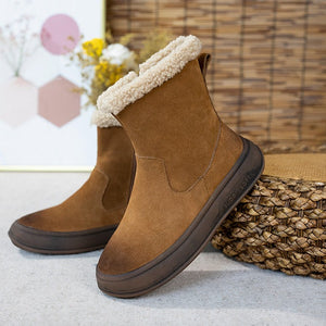 Women's Lamb Wool and Cotton Thick-Soled Short Boots