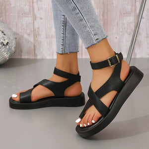 Slip-on Thick Sole Casual Wearing Ring Buckle Strap Women's Shoes