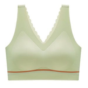 Women's seamless push-up latex deep V comfortable bra
