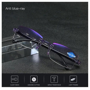 Sapphire High Hardness Anti Blue Light Intelligent Dual Focus Reading Glasses-DE