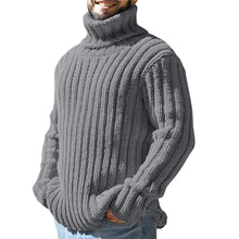 Cargar imagen en el visor de la galería, Mens Sweaters Turtleneck Cable Knitted Pullover
