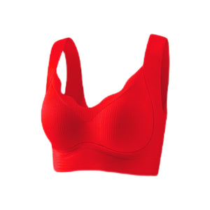 Women's Fixed Cup Push-up Wireless Breathable Sports Tank Top Bra