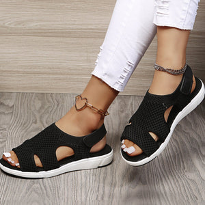Women's New Summer Breathable Stretch Fly Weave Flat Casual Sandals