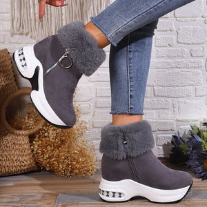 Short-calf suede warm and height-increasing cotton boots