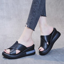 Load image into Gallery viewer, 【35-42】2024 verano nuevas sandalias de plataforma de tacón de cuña de gran tamaño para mujer
