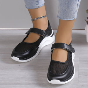 Women's Thick Sole Breathable Velcro Mesh Sneakers