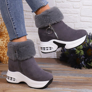 Short-calf suede warm and height-increasing cotton boots